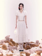 Polka Dot Lace Top & Umbrella Skirt Set